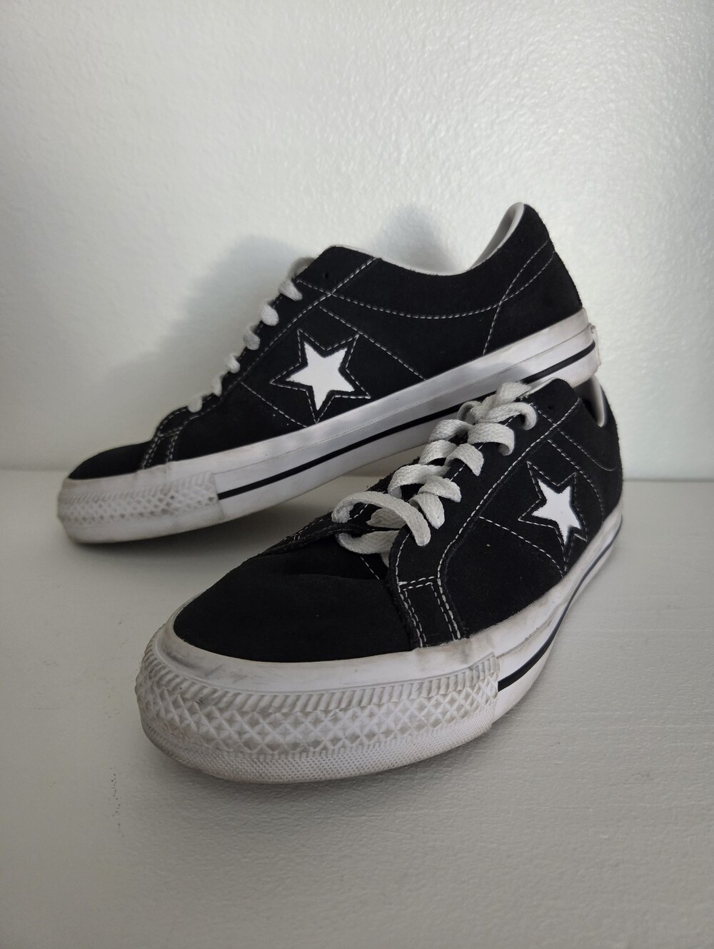 Converse Black Suede Shoes Womens 10.5 Men's 9